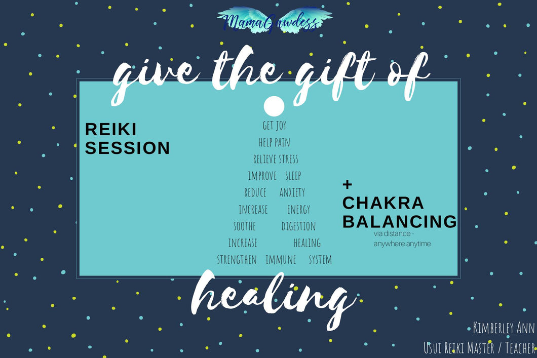 Gift Certificate - 1 Hr. Distance Reiki Session + Chakra Balancing